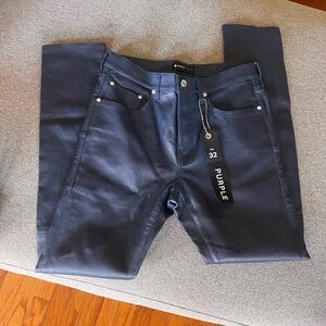 Purple Skinny Jeans with Smooth Texture and Full Length